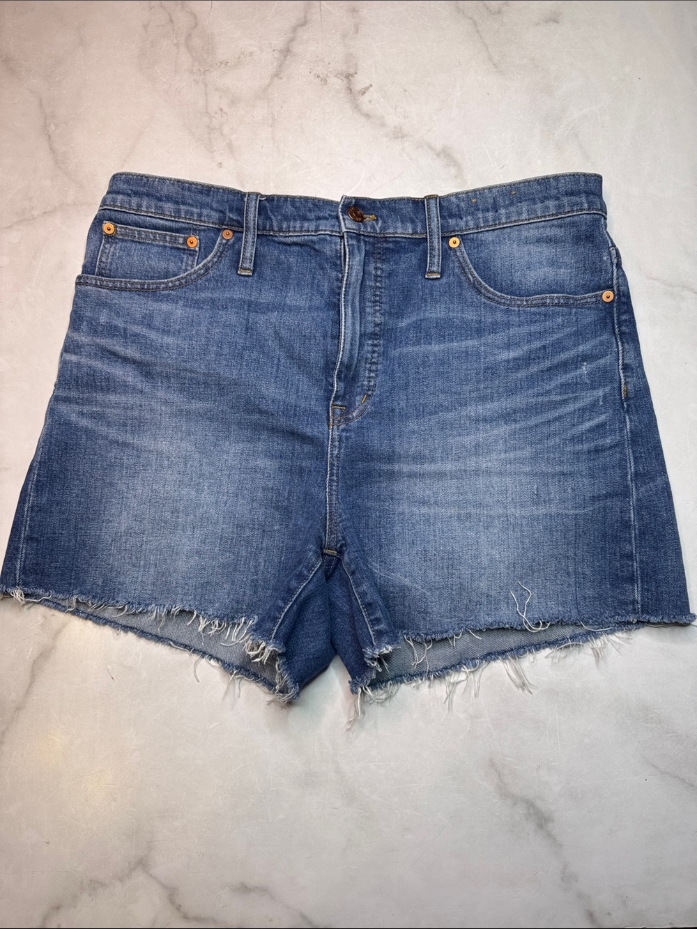 Madewell High-Rise Denim Shorts Cutoff Edition in Glenoaks Wash